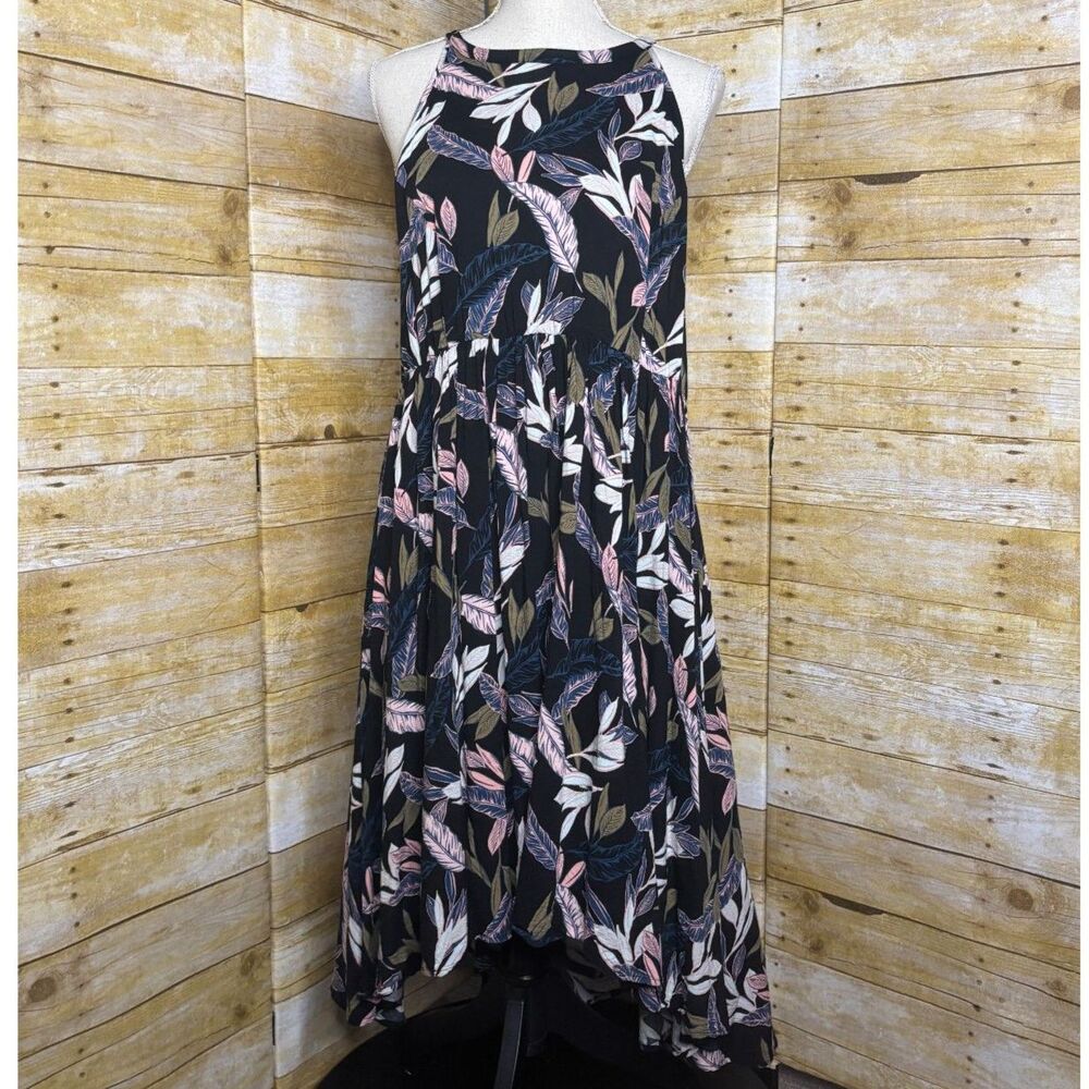 TORRID FIT & FLARE CASUAL HIGH LOW FOLIAGE PRINT HALTER STYLE DRESS SZ. 2X